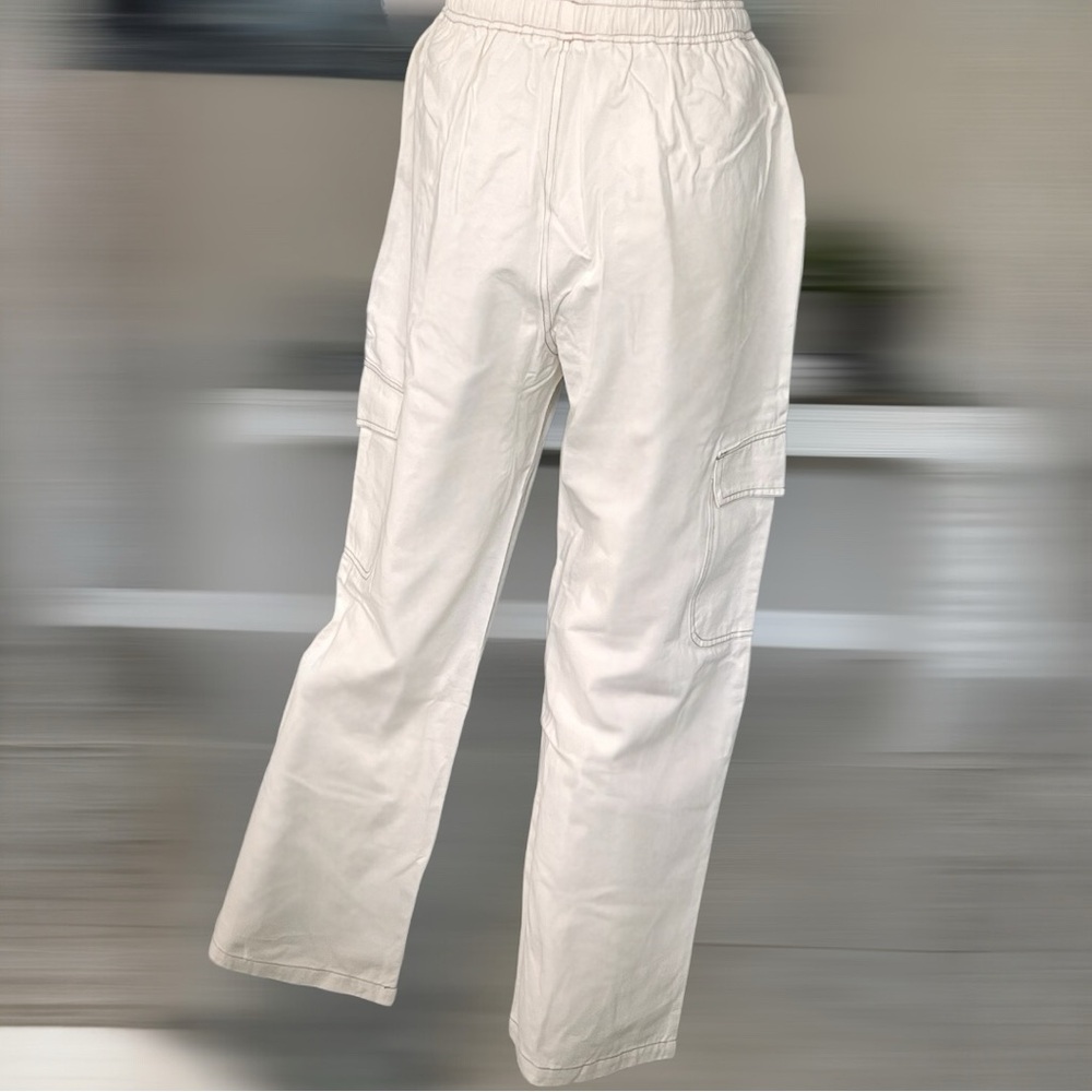DAY -MOON off white wide leg pull on pants S M L - Picture 6 of 8